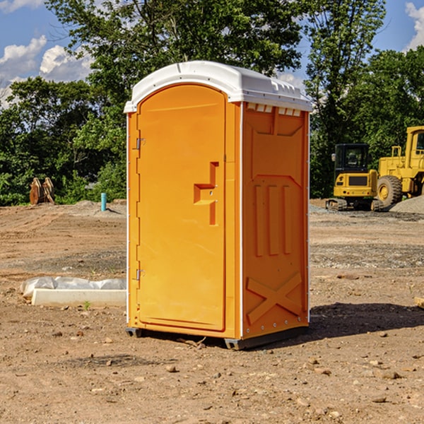 can i customize the exterior of the portable restrooms with my event logo or branding in Blue Lake